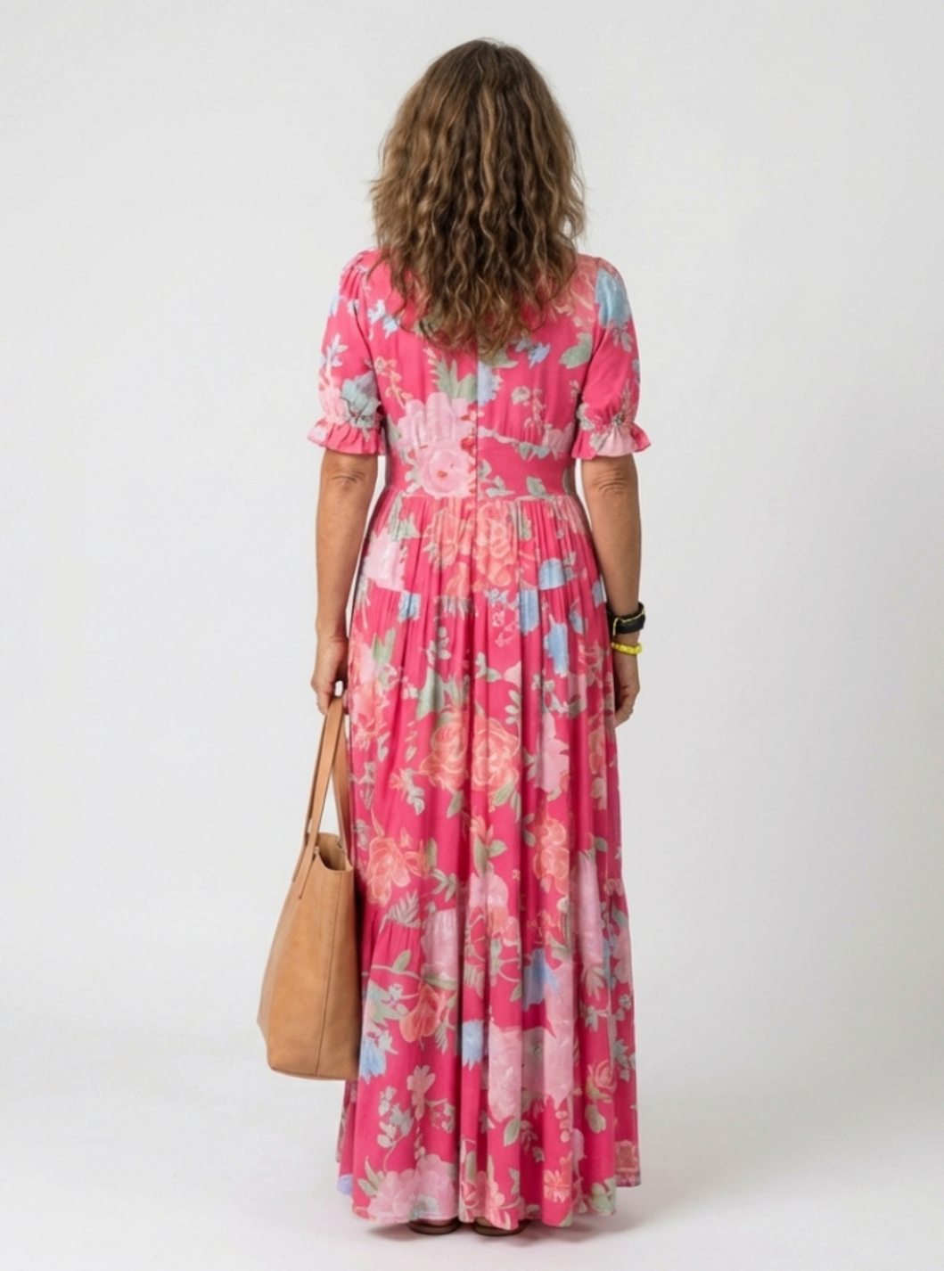 Genevieve | Floral Flutter Sleeve V-Neck Maxi Spring Dress