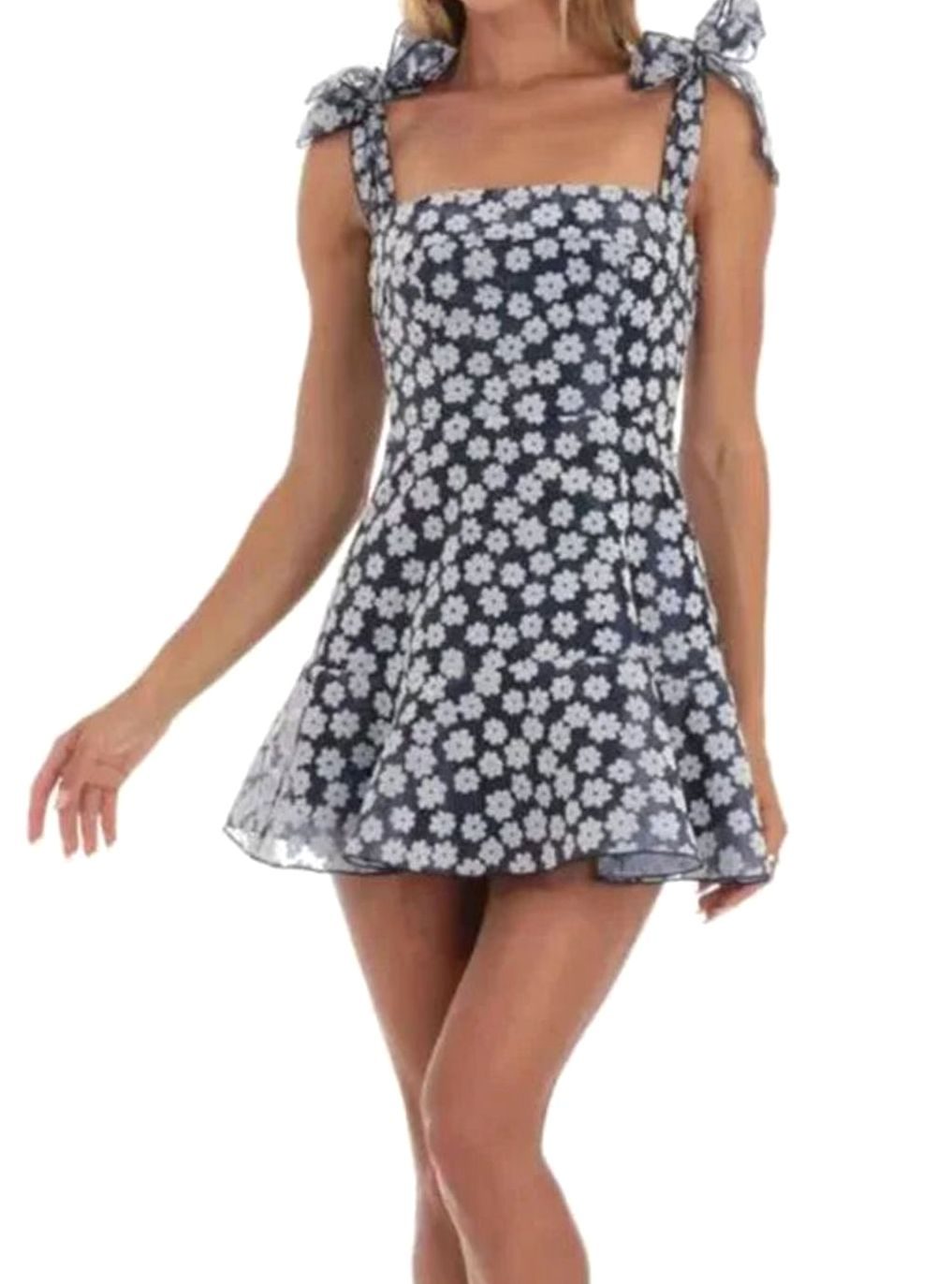 Freya | Floral Lace A-Line Mini Wedding Guest Dress