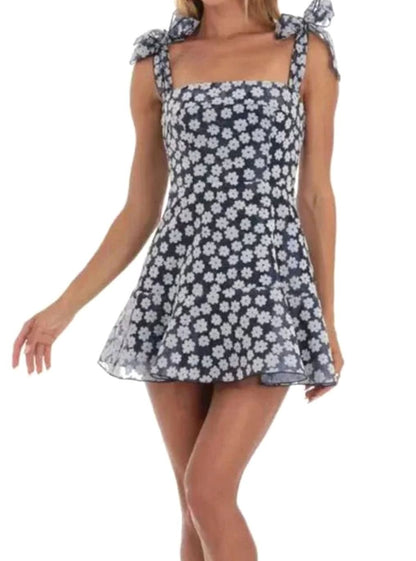 Freya | Floral Lace A-Line Mini Wedding Guest Dress