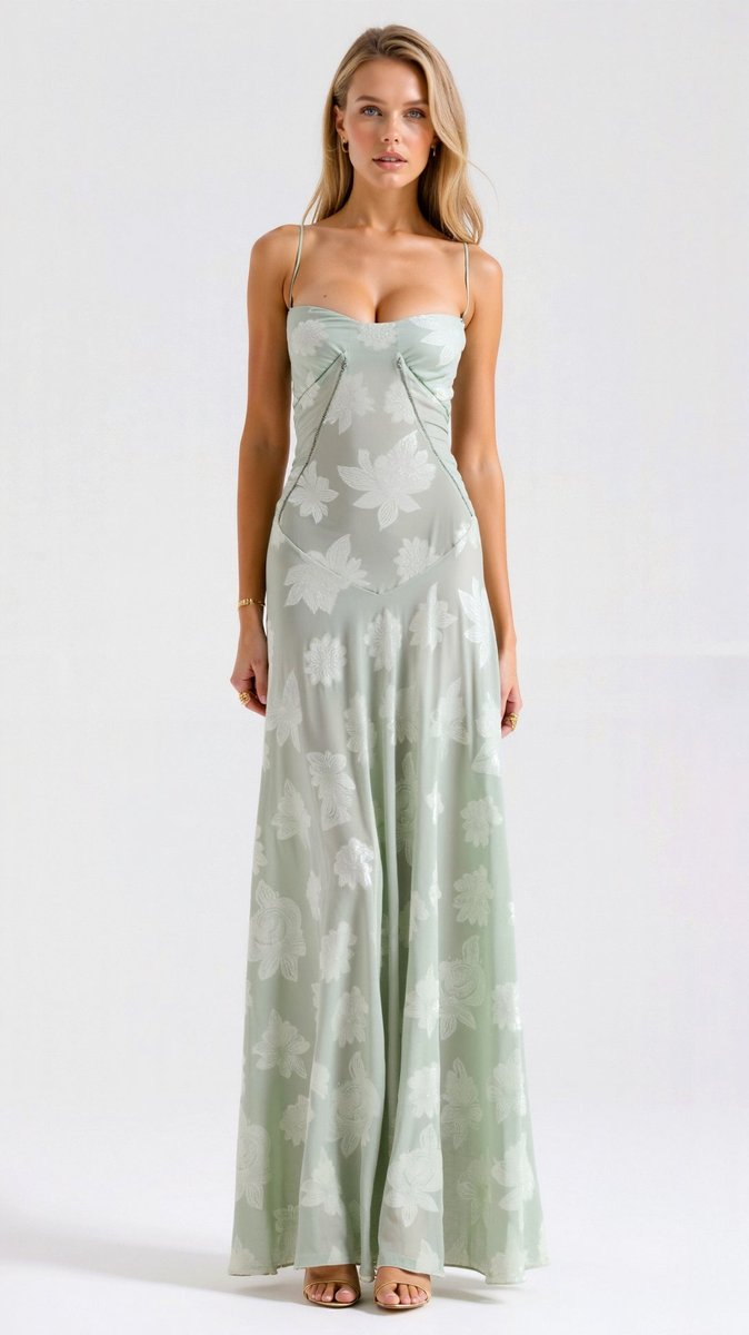 Juniper | Floral Lace Bustier Maxi Evening Gown