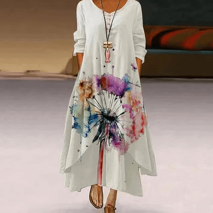 Florence | Long Sleeve Floral Maxi Dress Relaxed Fit