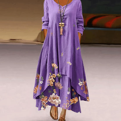 Florence | Long Sleeve Floral Maxi Dress Relaxed Fit
