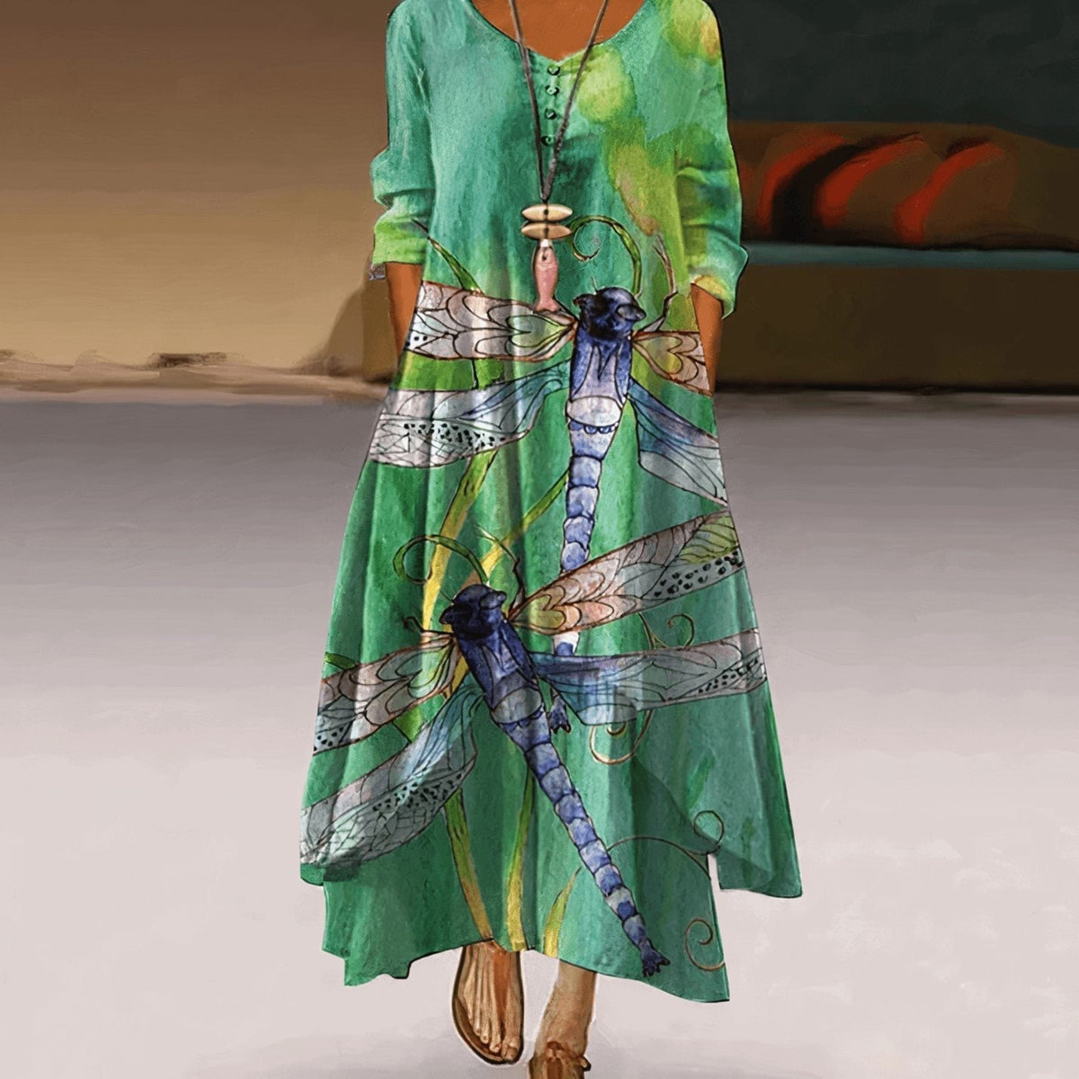 Florence | Long Sleeve Floral Maxi Dress Relaxed Fit