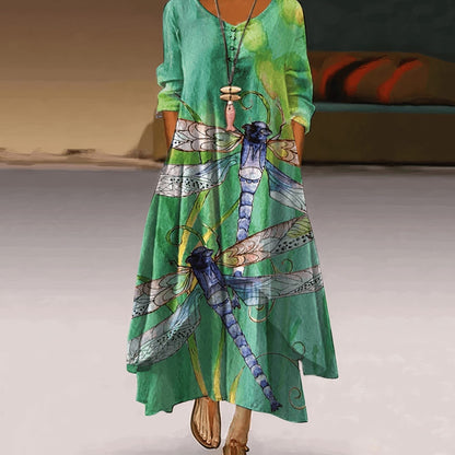 Florence | Long Sleeve Floral Maxi Dress Relaxed Fit