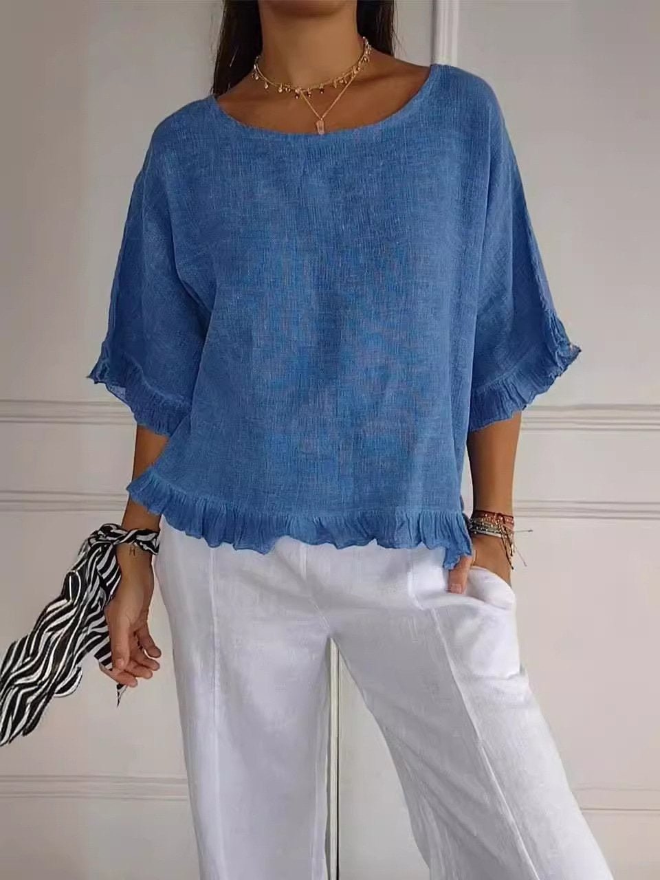Xanthe | Lightweight Fringe Detail Casual Blouse