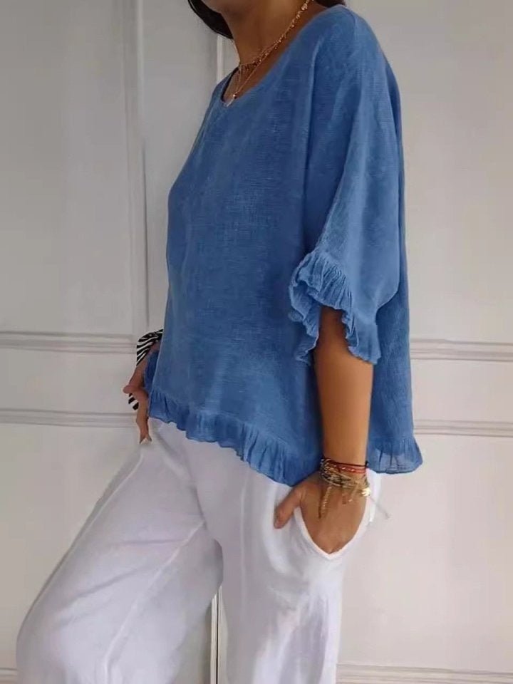 Xanthe | Lightweight Fringe Detail Casual Blouse