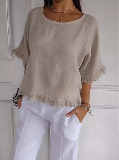 Xanthe | Lightweight Fringe Detail Casual Blouse