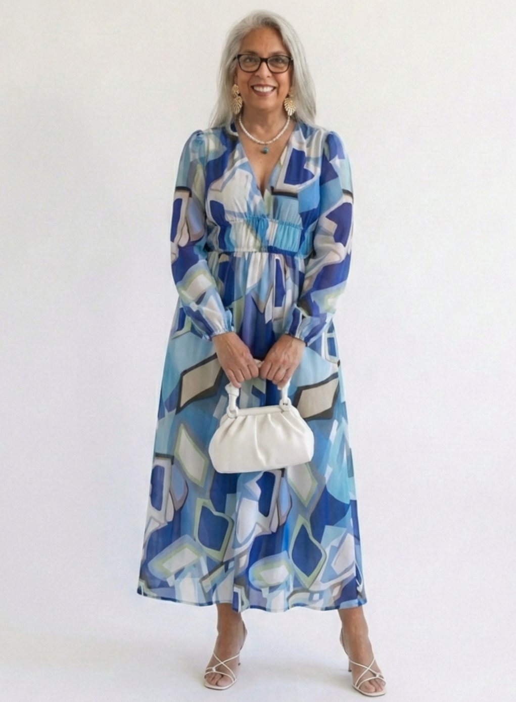 Adeline | Long Sleeve Floral Tiered Chiffon Maxi Dress