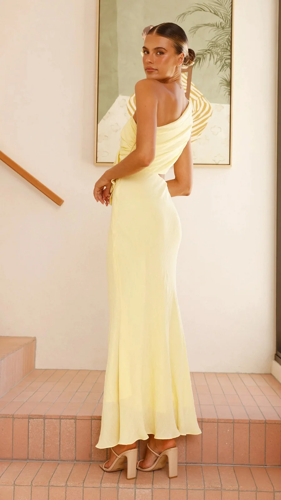 Josephine | One Shoulder Maxi Cocktail Dress with Flower Cutout