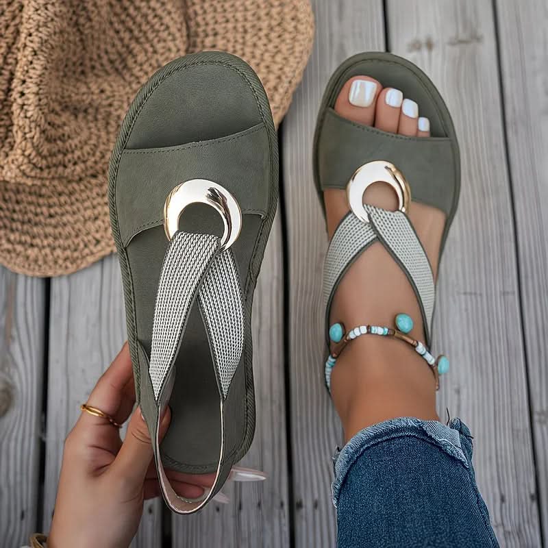 Nadia | Open Toe Ring Buckle Platform Sandals