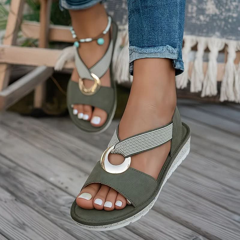 Nadia | Open Toe Ring Buckle Platform Sandals