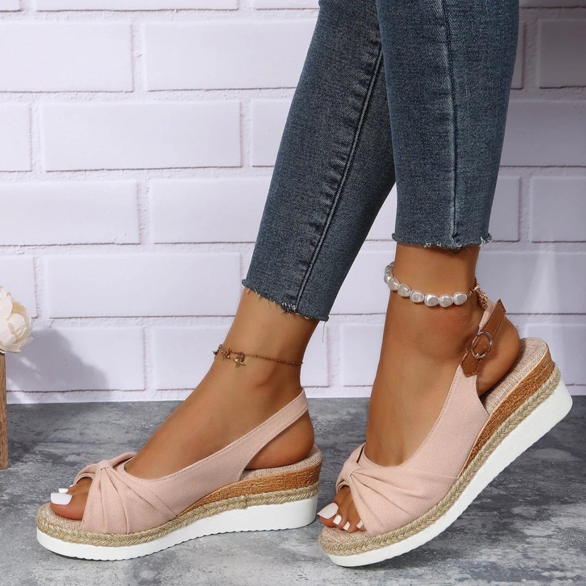 Bridget | Slingback Espadrille Wedge Sandals with Open Toe