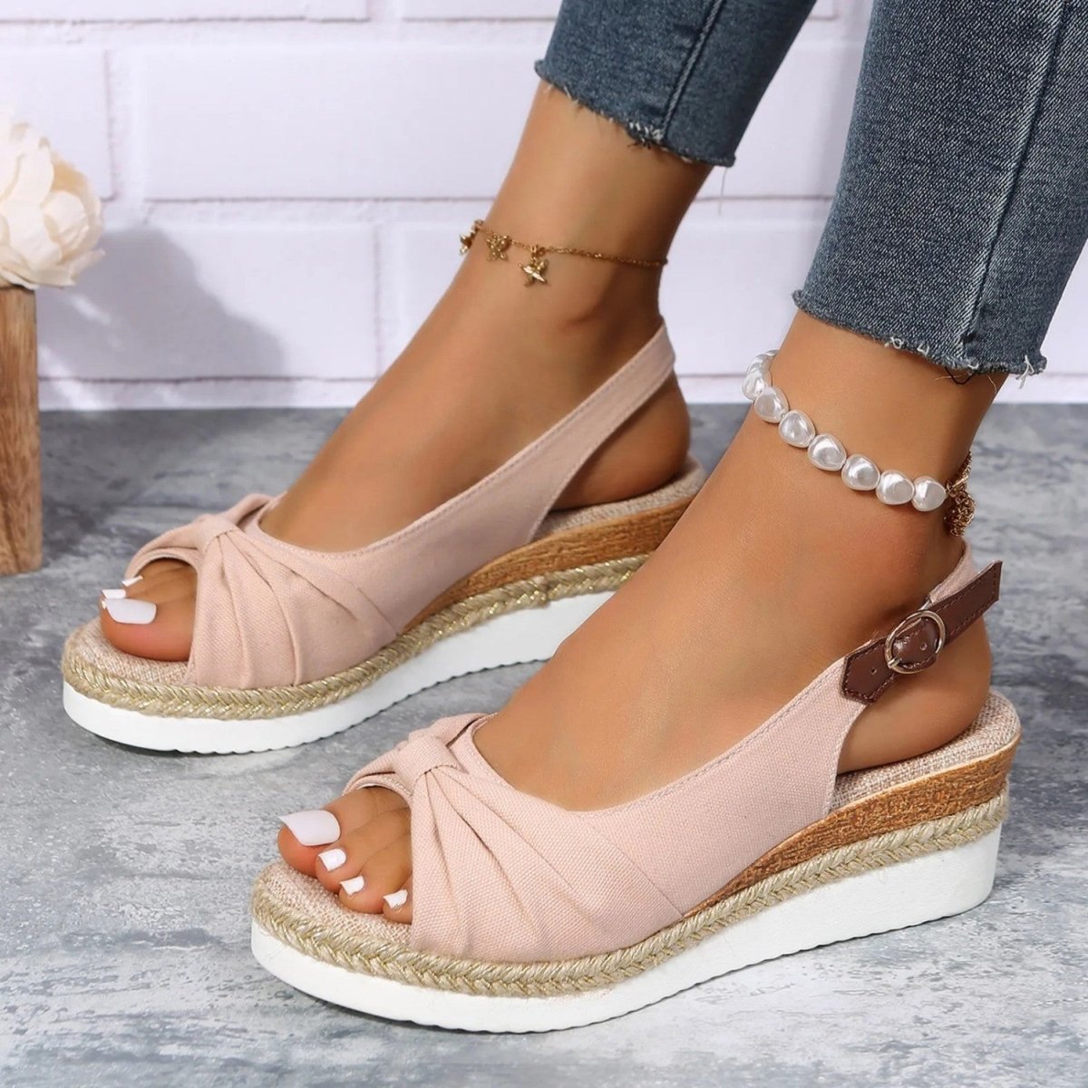 Bridget | Slingback Espadrille Wedge Sandals with Open Toe
