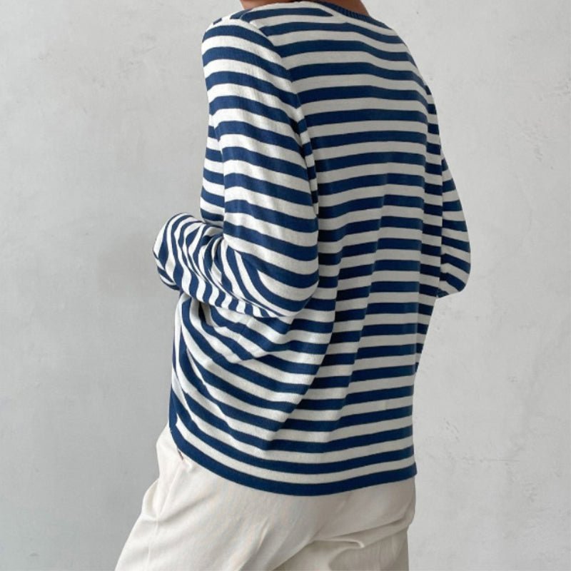 Beatrix | Relaxed Fit Striped Long Sleeve Knit Pullover