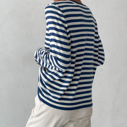 Beatrix | Relaxed Fit Striped Long Sleeve Knit Pullover