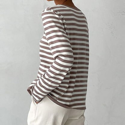 Beatrix | Relaxed Fit Striped Long Sleeve Knit Pullover