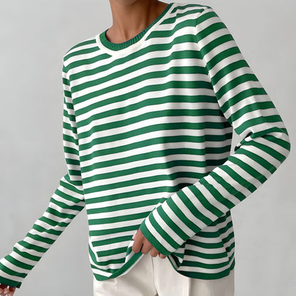 Beatrix | Relaxed Fit Striped Long Sleeve Knit Pullover