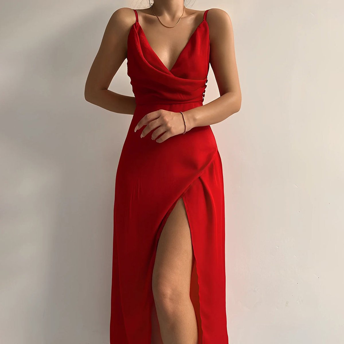 Anneliese | Sleeveless Deep V-Neck Wrap Maxi Dress with Side Slit