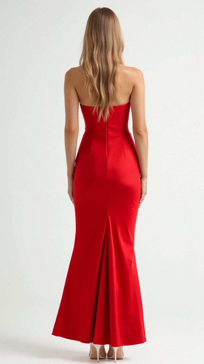 Thea | Strapless Satin Corset Bodice Maxi Dress