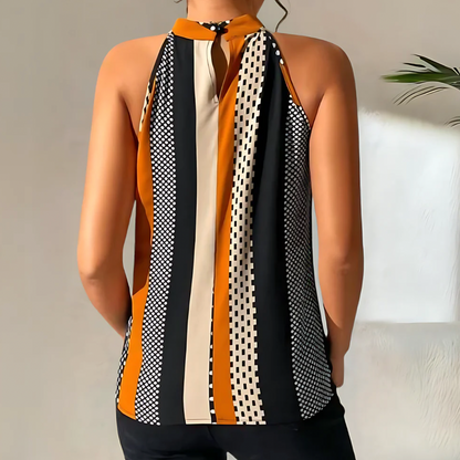 Jolie | Orange Elegant Sleeveless Top